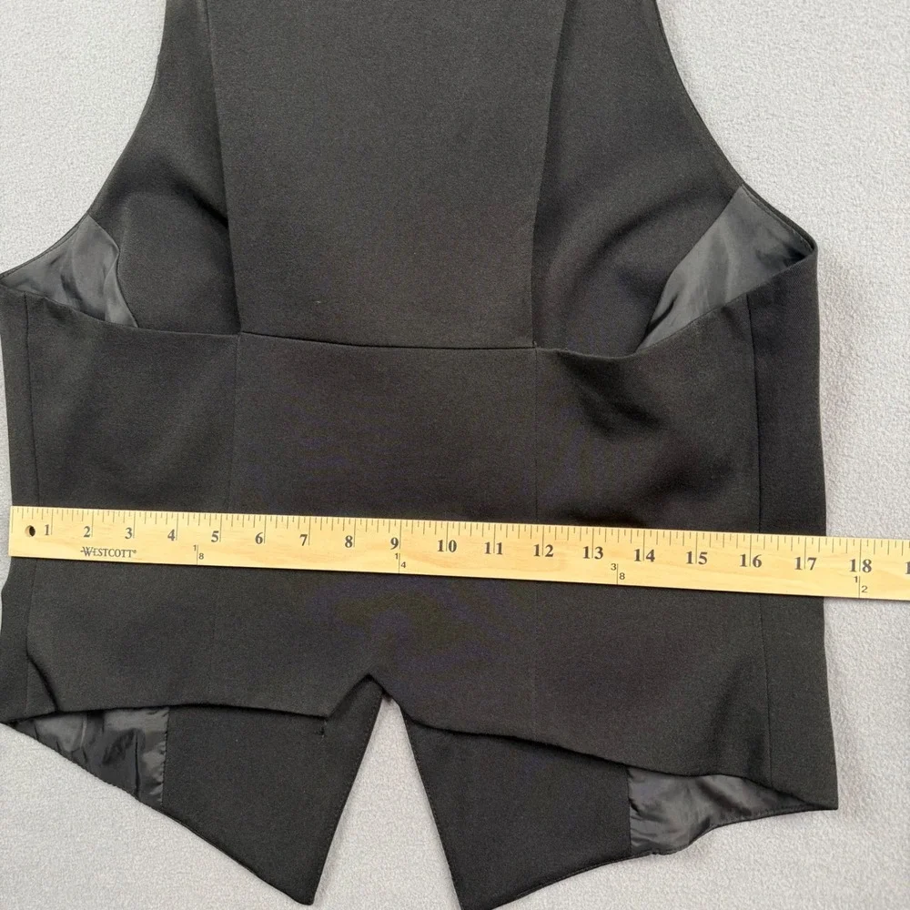 VTG 90s K.C. Spencer NY Black Double Breasted Racerback Tuxedo Vest Top 10